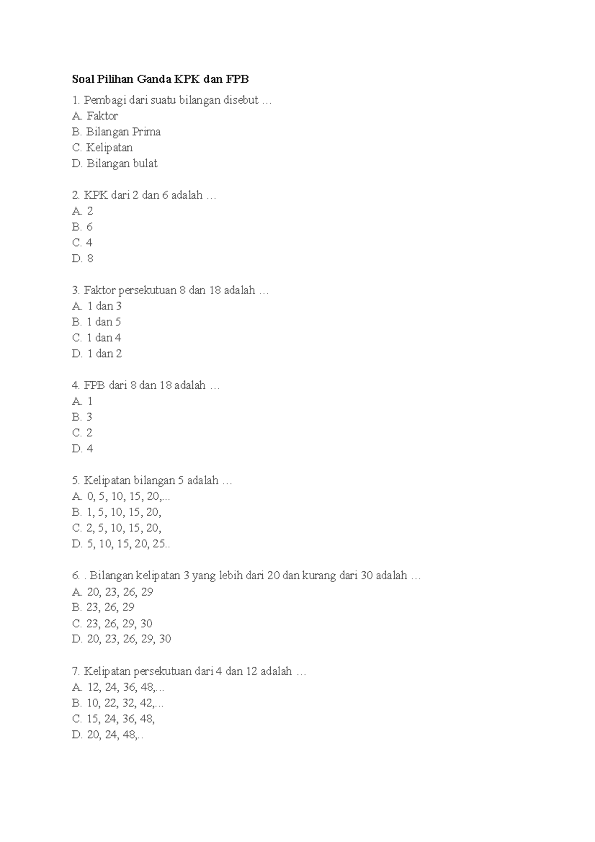 Menguak Misteri Angka: Panduan Lengkap FPB dan KPK untuk Jagoan Matematika Kelas 4!