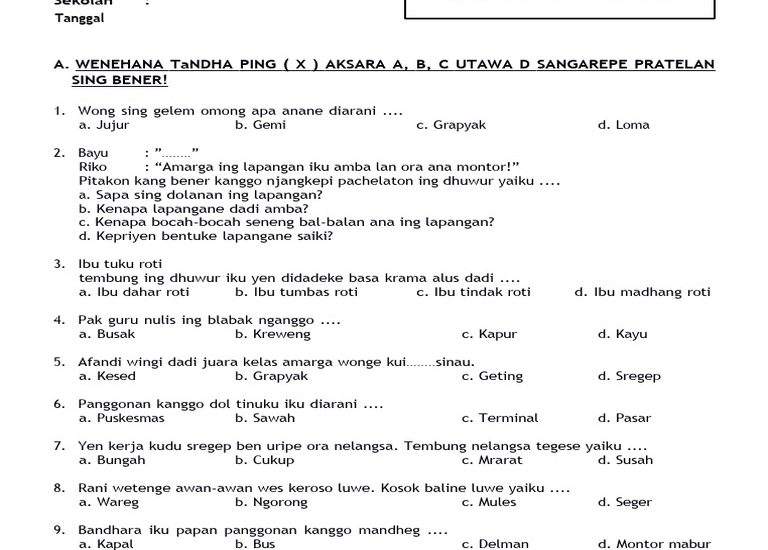 5 Fakta Mengejutkan Soal Bahasa Jawa Kelas 3 Semester 2 Kurikulum 2013 2026
