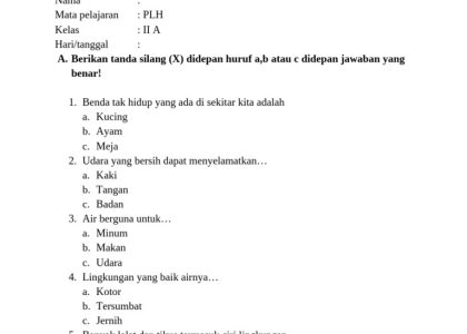 5 Tipe Soal PLH Kelas 2 Semester 1 yang Sering Muncul di 2026, Wajib Dipelajari!