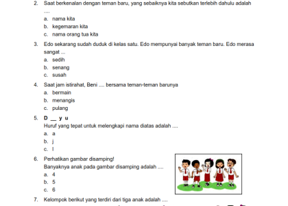 7 Fakta Mengejutkan Soal Bahasa Indonesia Kelas 1 SD Semester 2 Kurikulum 2013 yang Wajib Tahu Orang Tua