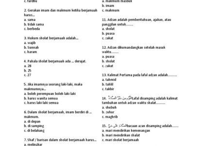 7 Soal Fiqih Kelas 2 MI Semester 1 yang Sering Muncul di Ujian, Nomor 4 Bikin Bingung