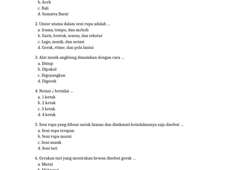 7 Tipe Soal SBdP Kelas 6 Tema 1 yang Sering Muncul di Ujian 2026, Wajib Kuasai