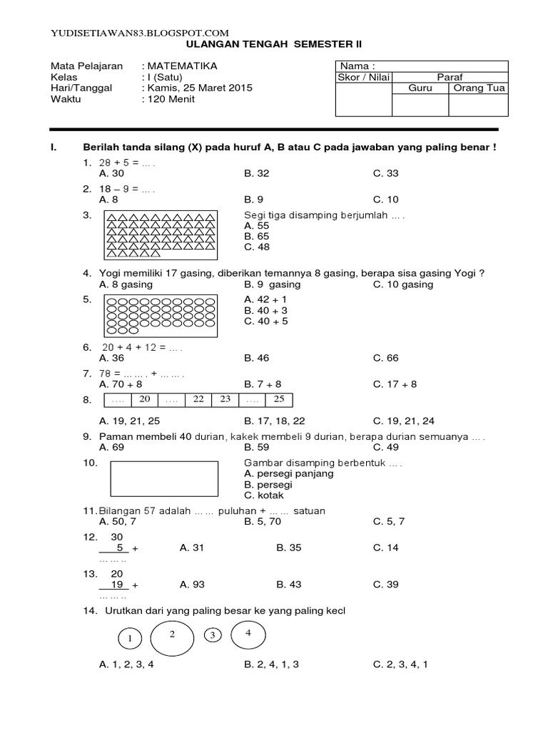 Siap Tempur Hadapi UKK Matematika Kelas 1 SMP Semester 2 Panduan Siap Tempur Hadapi UKK Matematika Kelas 1 SMP Semester 2 Panduan