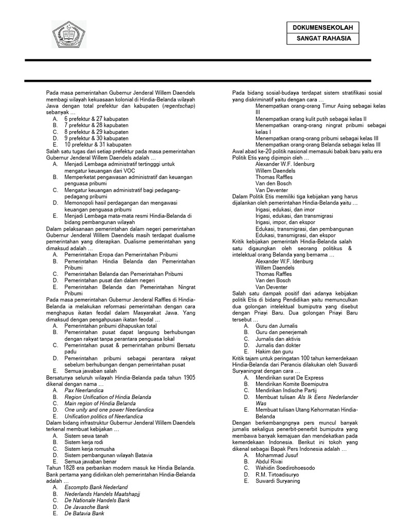 Akhirnya Terungkap! 3 Soal PAT Sejarah Indonesia Kelas 11 Semester 2 2026 Akhirnya Terungkap! 3 Soal PAT Sejarah Indonesia Kelas 11 Semester 2 2026