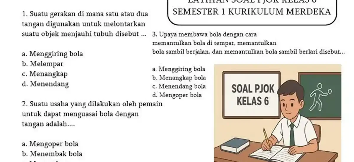 Akhirnya Terungkap 3 Soal Penjaskes Kelas 6 Semester 1 yang Paling Sulit di 2026