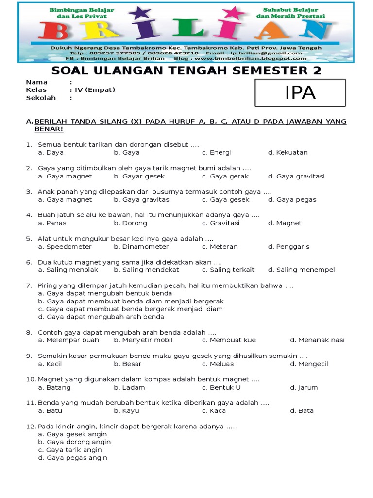 Rahasia 7 Soal IPA Kelas 4 Semester 2 dan Kunci Jawaban yang Wajib Dikuasai Tahun 2026 Rahasia 7 Soal IPA Kelas 4 Semester 2 dan Kunci Jawaban yang Wajib Dikuasai Tahun 2026