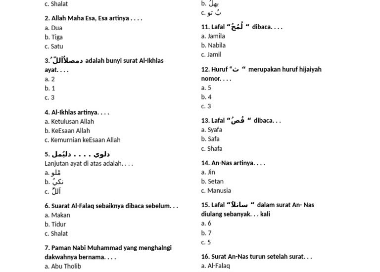 Rahasia Sukses Mengerjakan Soal Alquran Hadits Kelas 1 Semester 2 di 2026