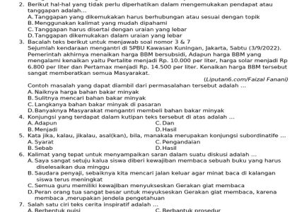 WAJIB TAHU! 5 Contoh Soal Pilihan Ganda Bahasa Indonesia Kelas 7 Semester 1 2026