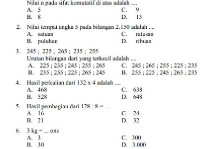 Wajib Tahu! 50 soal kelas 4 semester 1 dan kunci jawaban Tahun 2026 Paling Update