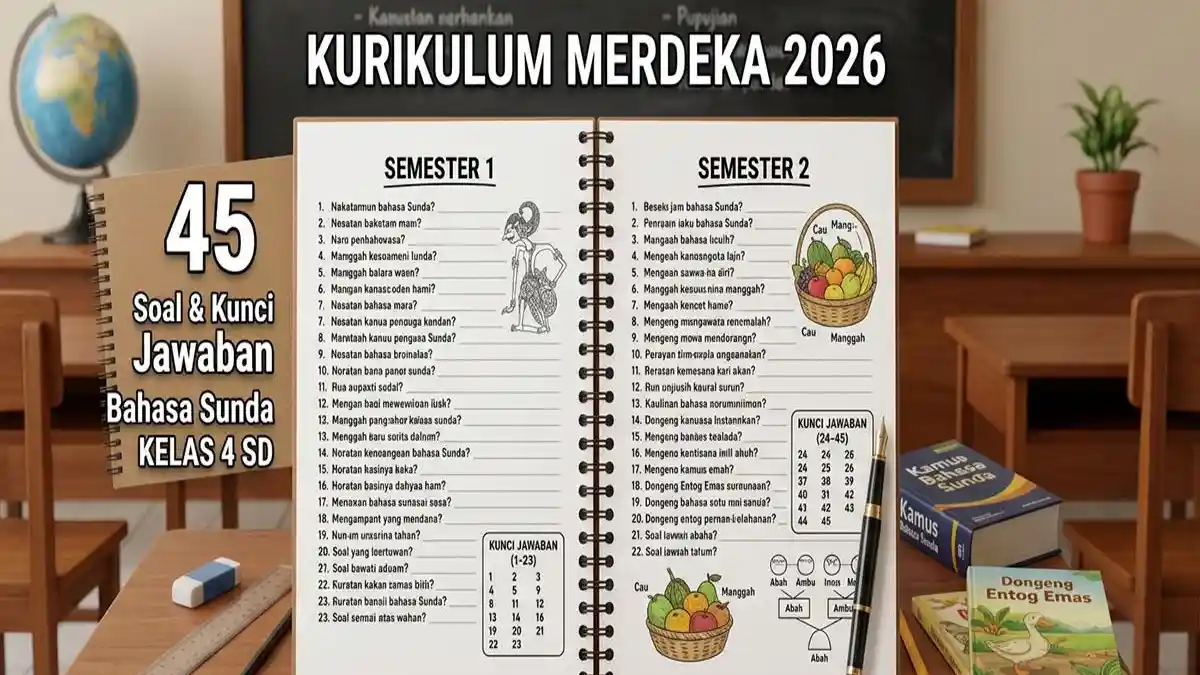 45 Soal Bahasa Sunda Kelas 4 Semester 1-2 Kurikulum Merdeka 2026 45 Soal Bahasa Sunda Kelas 4 Semester 1-2 Kurikulum Merdeka 2026
