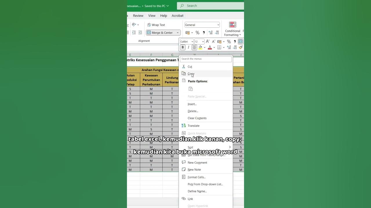 Cara Mengubah Tabel Excel ke Word Tanpa Terpotong tutorialkomputer