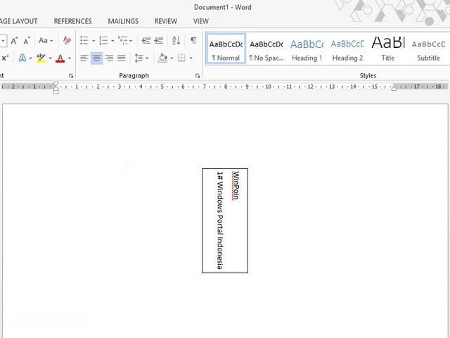 Cara Mengubah Arah Text di Word 2013 WinPoin