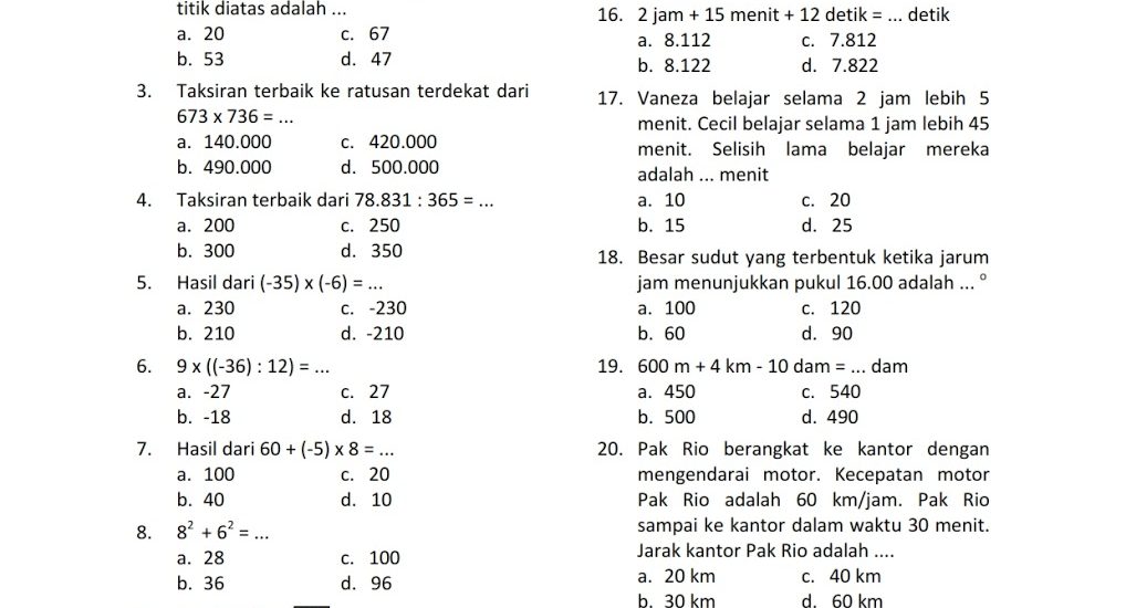 5 Contoh Soal MI Semester 1 Kelas 5 Pecahan yang Wajib Dikuasai Sebelum Ujian