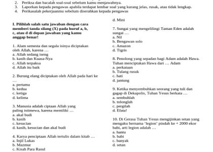 5 Contoh Soal Ujian Agama Kristen Kelas 4 SD Semester 2 yang Wajib Dipelajari Siswa