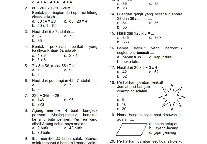 5 Contoh Soal Ujian Akhir Semester 2 Kelas 4 yang Wajib Dikuasai Siswa Tahun 2026