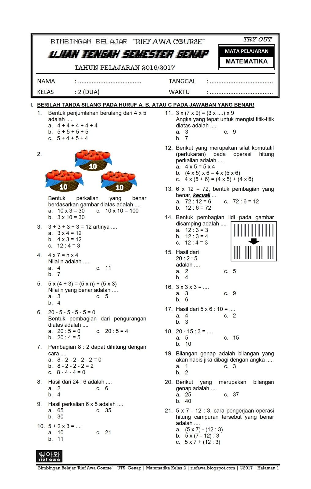 Mengintip Ujian Kelas 4 SD Semester 2 Tahun Ajaran 2016-2017 Contoh Mengintip Ujian Kelas 4 SD Semester 2 Tahun Ajaran 2016-2017 Contoh
