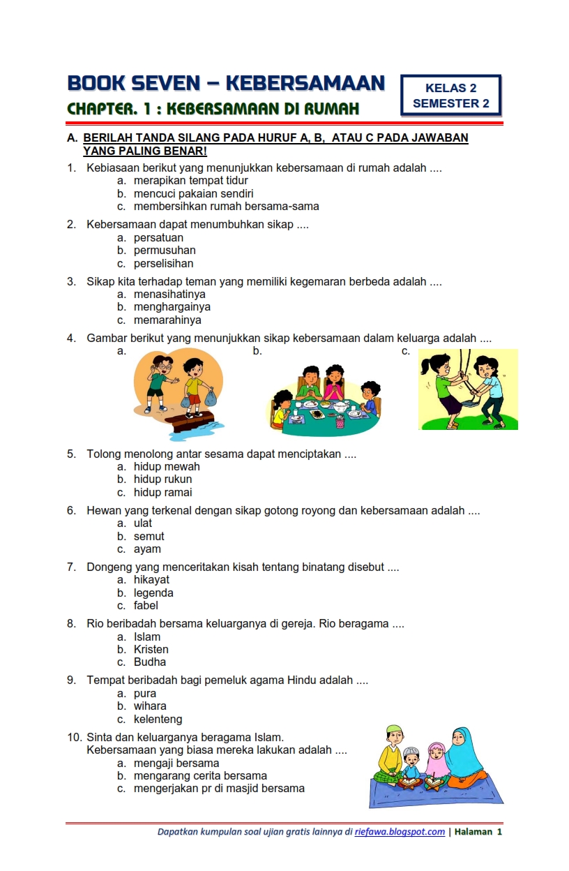 Soal Tema 8 Subtema 2 Kelas 3 Dalchaebi