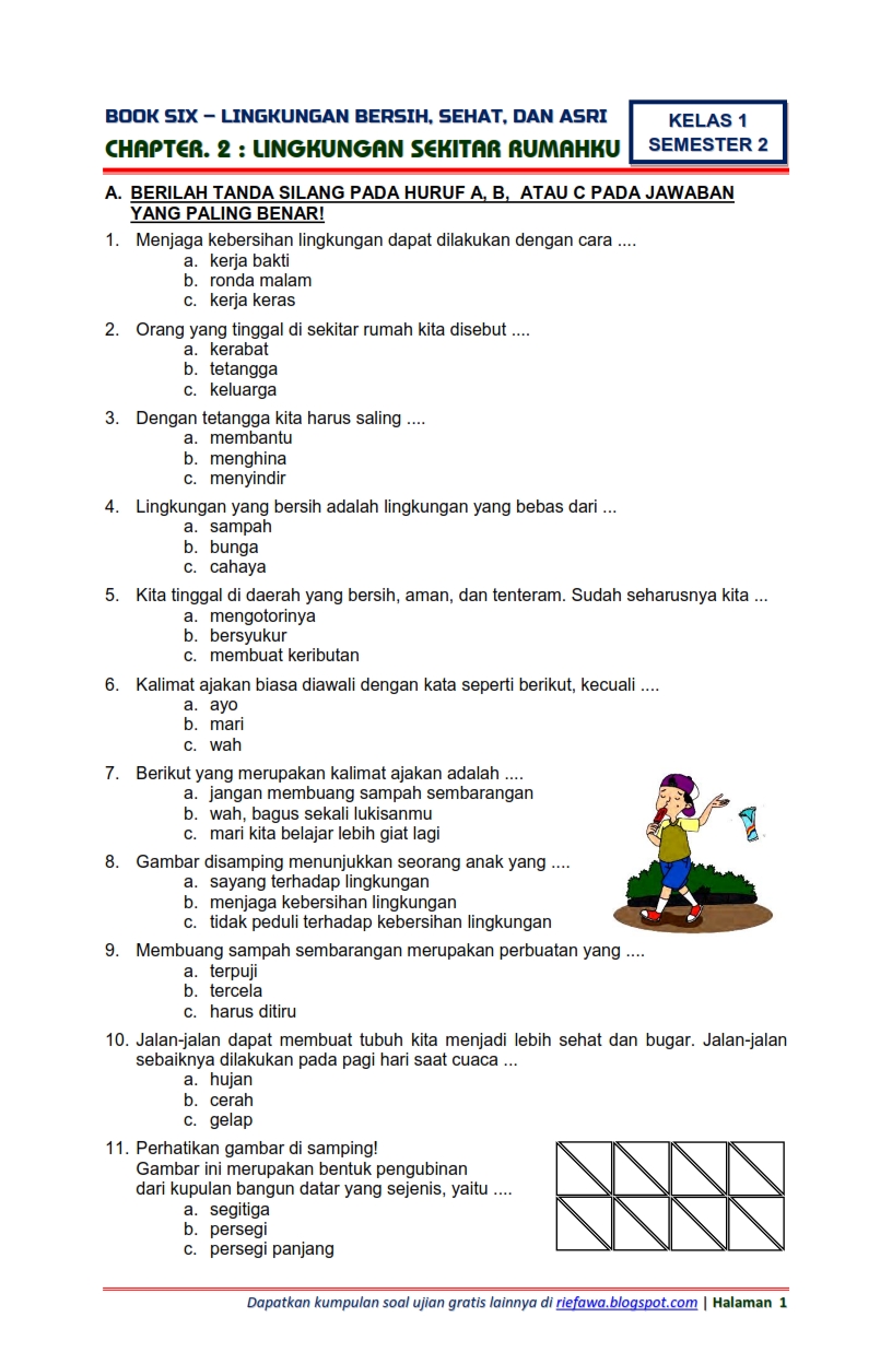 Asyiknya Belajar di Sekolah Kumpulan Contoh Soal Tematik Kelas 1 SD Asyiknya Belajar di Sekolah Kumpulan Contoh Soal Tematik Kelas 1 SD