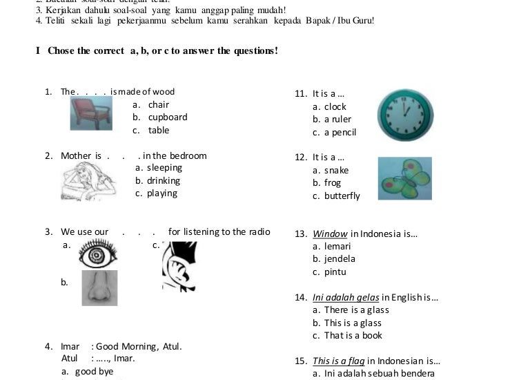 Contoh Soal Ujian Akhir Semester Kelas 4 SD Bahasa Inggris: Ternyata Ini 7 Model Kertas MPT4 yang Wajib Dikuasai Siswa