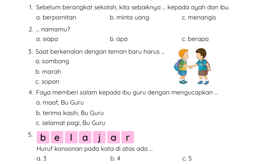 Ini Dia 5 Contoh Soal Mid Penjas Kelas 1 SD Siap Cetak, Ternyata Bikin Anak Makin Semangat Gerak!