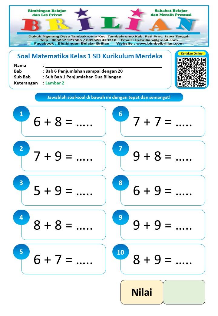 Inilah 5 Contoh Soal Mid Kelas 1 SD Matematika Kurikulum Merdeka yang Wajib Dikuasai Sebelum Ujian Tengah Semester 2026