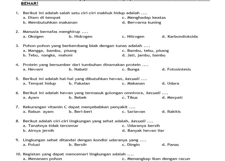 Ternyata Ini Dia Contoh Soal Mid IPA Kelas 3 Semester 1 yang Sering Muncul di Ujian Sekolah
