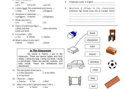 7 Contoh Soal Mid Bahasa Inggris Kelas 1 SD Semester 2 yang Wajib Dilatih Sebelum Ujian