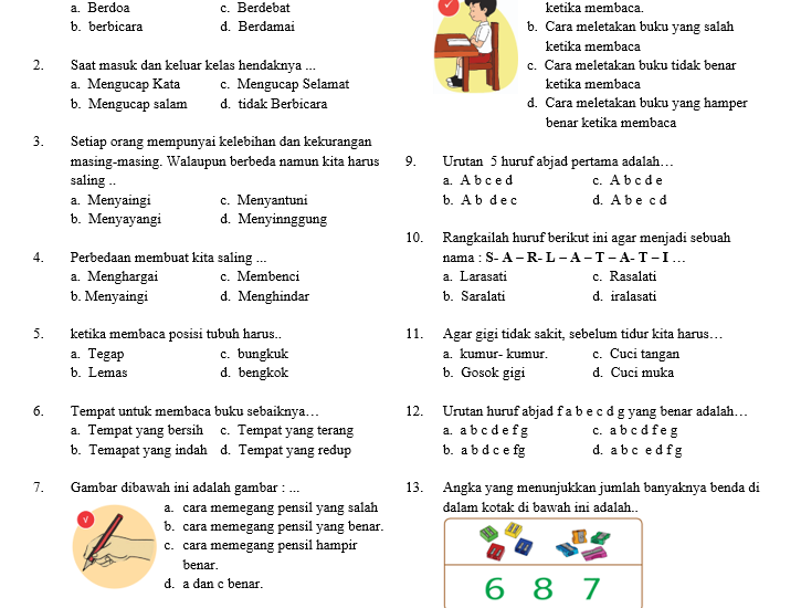 Ternyata Ini Dia Kumpulan Contoh Soal Mid Semester 1 Kelas 7 SD Kurikulum 2013 yang Sering Muncul