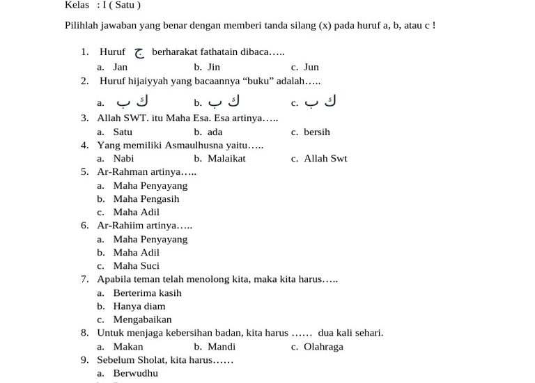 10 Contoh Soal Ujian Akhir Semester Kelas 4 PKN Ternyata Mudah Dipahami Siswa Jika Tahu Trik Ini