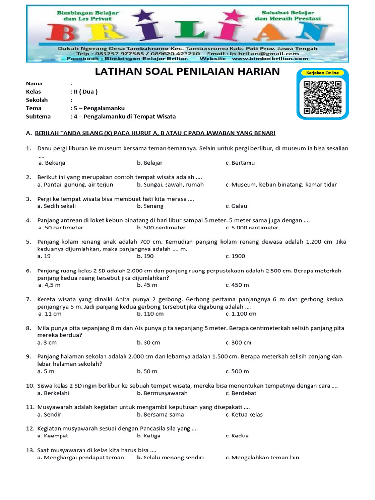 Rahasia Skor Tinggi Lewat Latihan Soal Tematik Kelas 2 SD Agar Anak Cepat Pintar