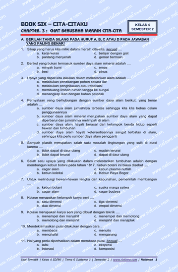 Rahasia Skor Tinggi Soal Tema 6 Subtema 3 Kelas 4 yang Wajib Kamu Kuasai Sekarang