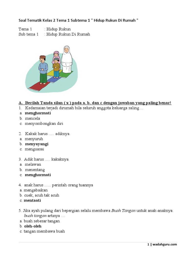 Rahasia Sukses Belajar Latihan Soal Tematik Kelas 2 Tema 1 Agar Nilai Langsung Bagus