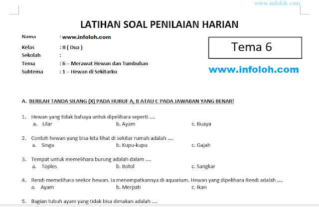 Rahasia Sukses Belajar dengan Latihan Soal Tematik Kelas 2 SD Tema 6 Agar Nilai Melejit