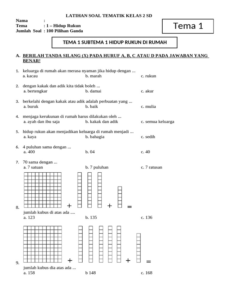 Rahasia Sukses Belajar dengan Latihan Soal Tematik Kelas 2 SD Tema Hidup Rukun Terbaru