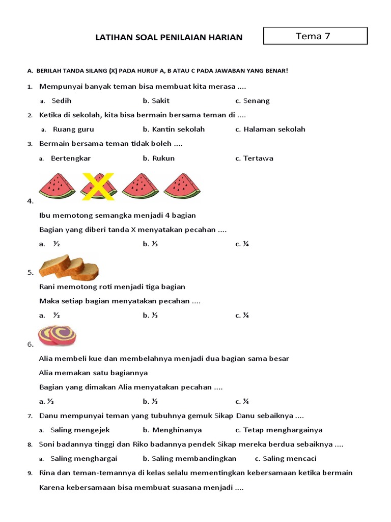 Rahasia Sukses Ujian dengan Latihan Soal Tematik Kelas 2 SD Tema 7 Terbaru