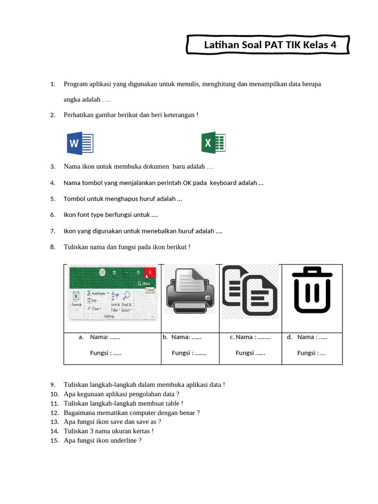 Segera Download Soal UKK TIK Kelas 4 Semester 2 Kurikulum 2013 Agar Nilai Maksimal